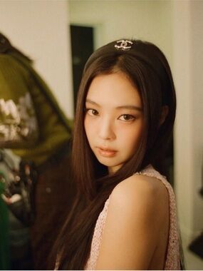 CHANEL Black Headband with Silver CC Logo